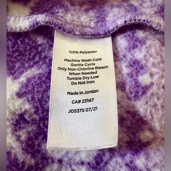 Talbots 2X Lilac Purple and White Alpine Print, Fleece, Half-Zip Pullover - Picture 4 of 4